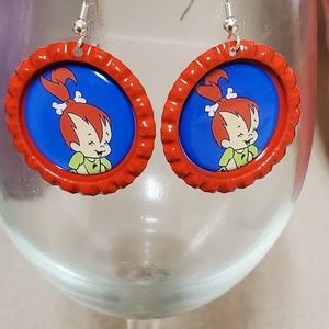 Pebbles Flinstones Earrings pair of red earrings